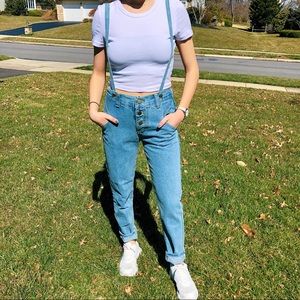 Overall mom jeans